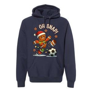 Oh Snap Gingerbreadman Christmas Soccer Premium Hoodie