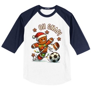 Oh Snap Gingerbreadman Christmas Soccer Baseball Sleeve Shirt