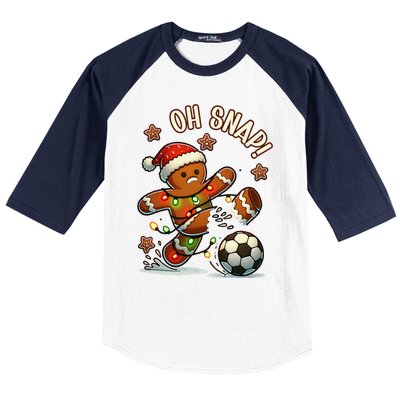 Oh Snap Gingerbreadman Christmas Soccer Baseball Sleeve Shirt