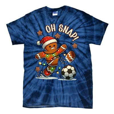 Oh Snap Gingerbreadman Christmas Soccer Tie-Dye T-Shirt