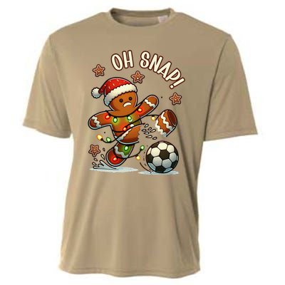 Oh Snap Gingerbreadman Christmas Soccer Cooling Performance Crew T-Shirt