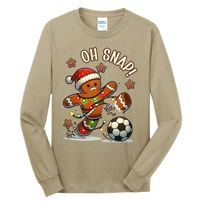 Oh Snap Gingerbreadman Christmas Soccer Tall Long Sleeve T-Shirt