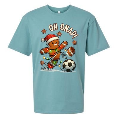 Oh Snap Gingerbreadman Christmas Soccer Sueded Cloud Jersey T-Shirt