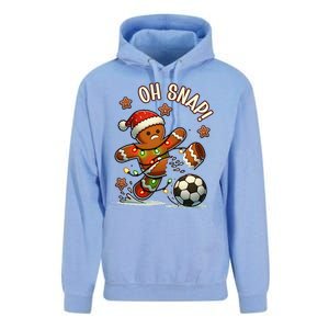 Oh Snap Gingerbreadman Christmas Soccer Unisex Surf Hoodie