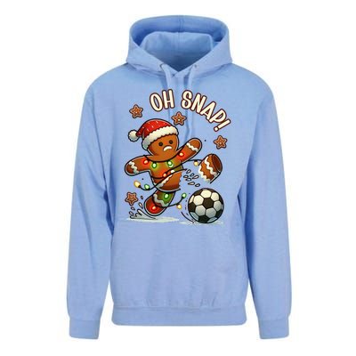 Oh Snap Gingerbreadman Christmas Soccer Unisex Surf Hoodie