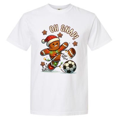 Oh Snap Gingerbreadman Christmas Soccer Garment-Dyed Heavyweight T-Shirt