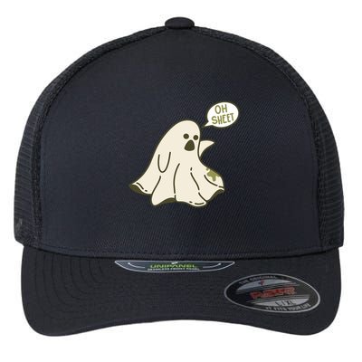 Oh Sheet Ghost Funny Flexfit Unipanel Trucker Cap