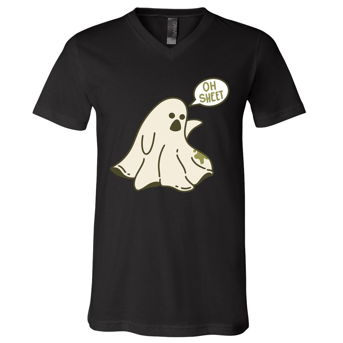 Oh Sheet Ghost Funny V-Neck T-Shirt