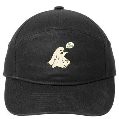 Oh Sheet Ghost Funny 7-Panel Snapback Hat