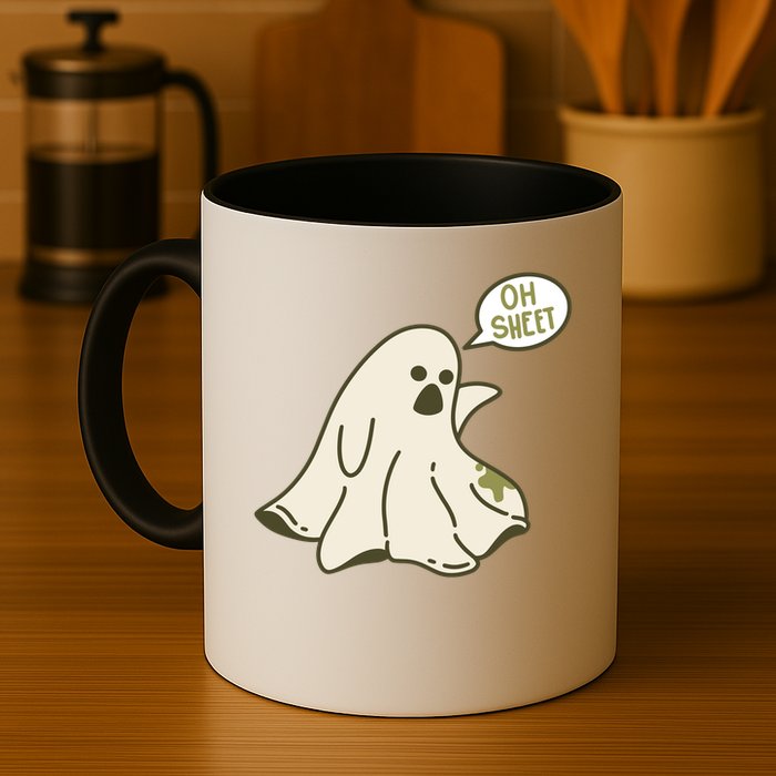 Oh Sheet Ghost Funny Mug