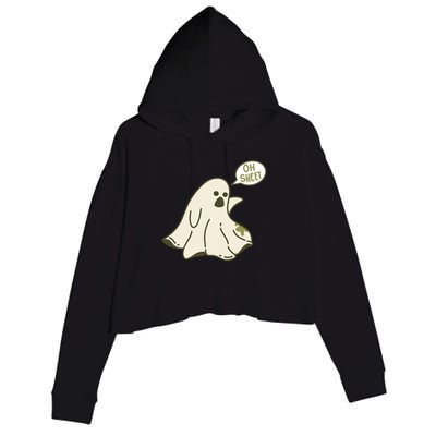 Oh Sheet Ghost Funny Crop Fleece Hoodie