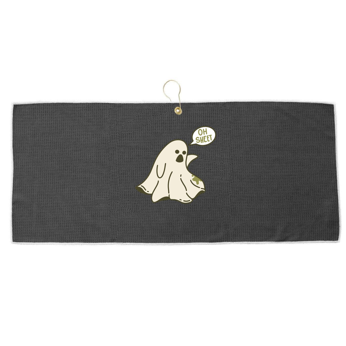 Oh Sheet Ghost Funny Large Microfiber Waffle Golf Towel