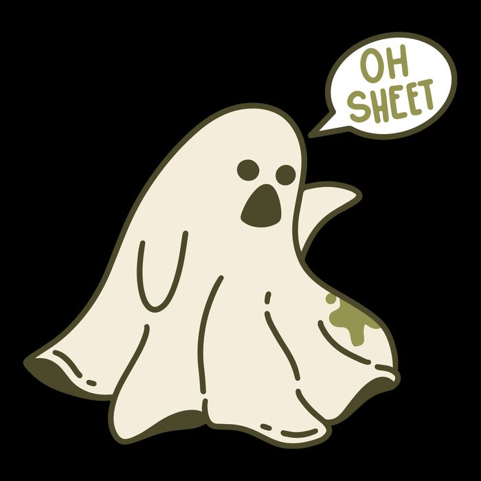 Oh Sheet Ghost Funny Cropped Pullover Crew