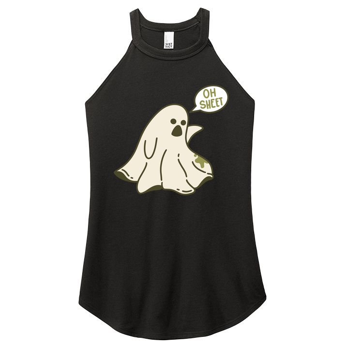 Oh Sheet Ghost Funny Women's Perfect Tri Rocker Tank