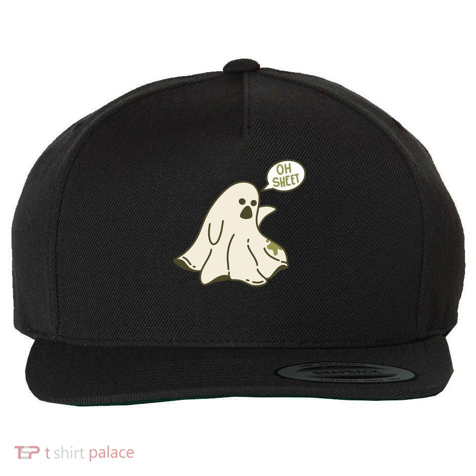 Oh Sheet Ghost Funny Wool Snapback Cap