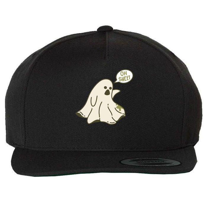 Oh Sheet Ghost Funny Wool Snapback Cap