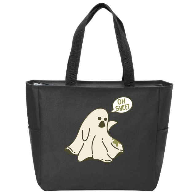 Oh Sheet Ghost Funny Zip Tote Bag