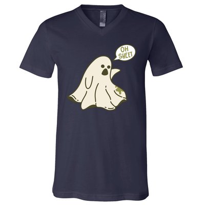 Oh Sheet Ghost Funny V-Neck T-Shirt