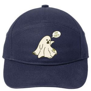 Oh Sheet Ghost Funny 7-Panel Snapback Hat