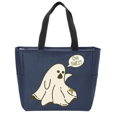 Oh Sheet Ghost Funny Zip Tote Bag