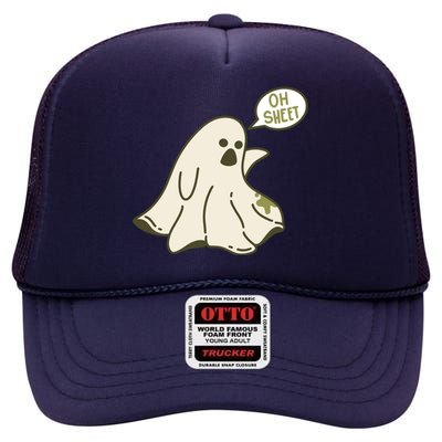 Oh Sheet Ghost Funny High Crown Mesh Back Trucker Hat