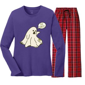 Oh Sheet Ghost Funny Women's Long Sleeve Flannel Pajama Set 