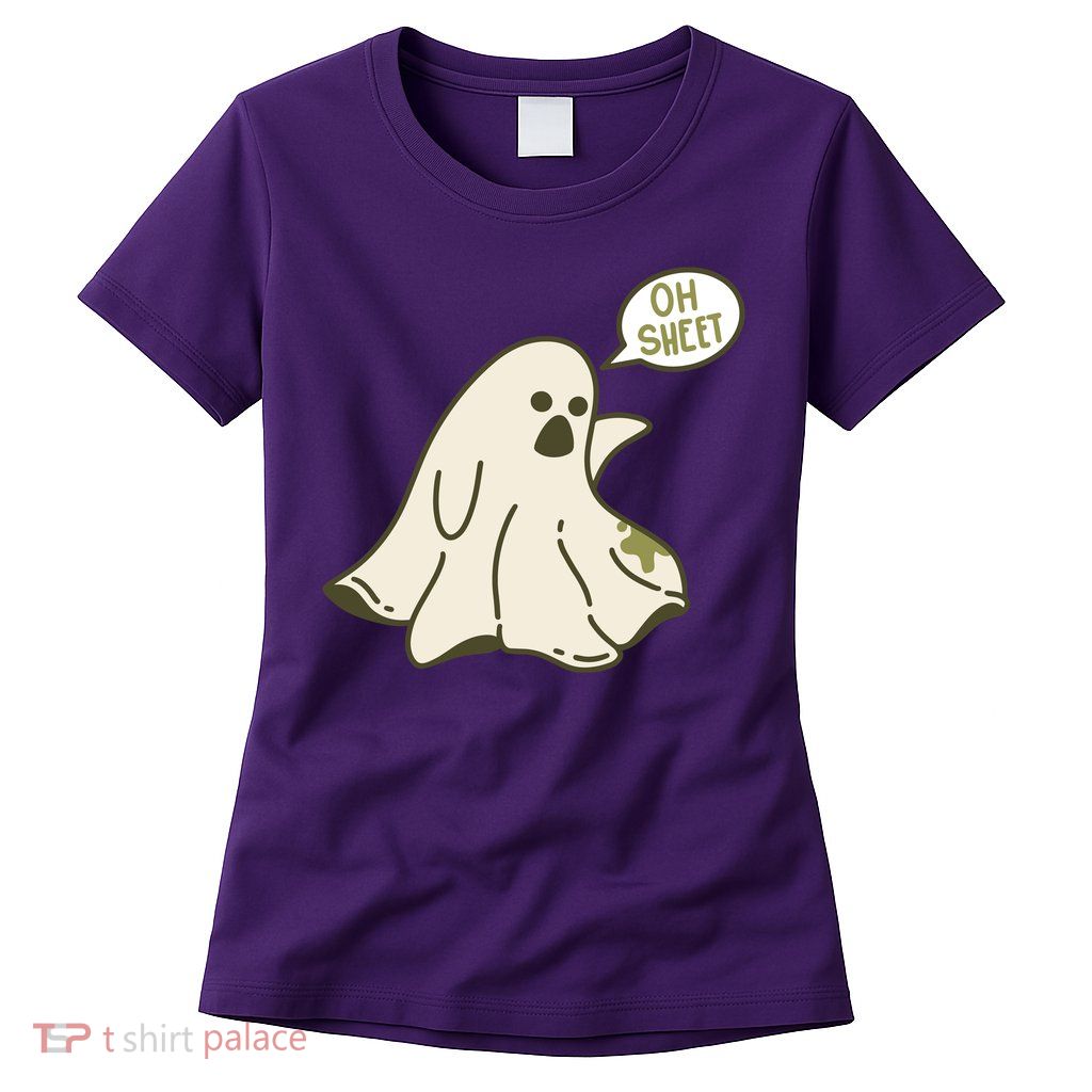 Oh Sheet Ghost Funny Womens T-Shirt