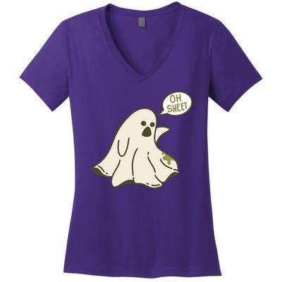 Oh Sheet Ghost Funny Women's V-Neck T-Shirt