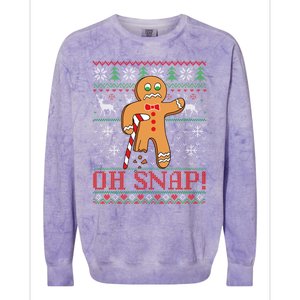 Oh Snap Gingerbread Christmas Xmas Holiday Ugly Cool Gift Colorblast Crewneck Sweatshirt