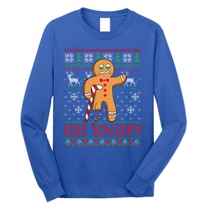 Oh Snap Gingerbread Christmas Xmas Holiday Ugly Cool Gift Long Sleeve Shirt