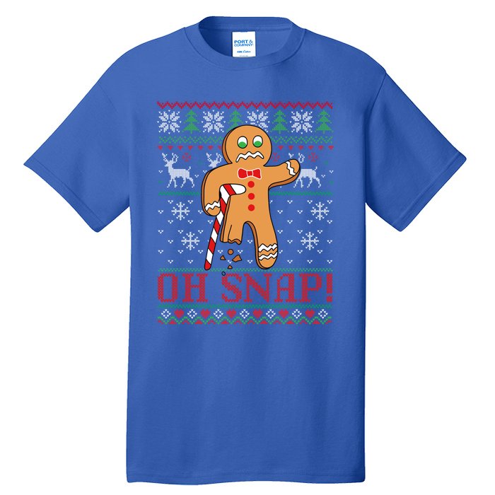 Oh Snap Gingerbread Christmas Xmas Holiday Ugly Cool Gift Tall T-Shirt