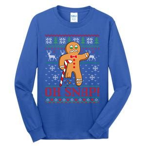 Oh Snap Gingerbread Christmas Xmas Holiday Ugly Cool Gift Tall Long Sleeve T-Shirt