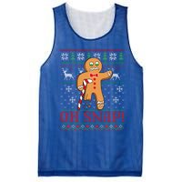 Oh Snap Gingerbread Christmas Xmas Holiday Ugly Cool Gift Mesh Reversible Basketball Jersey Tank