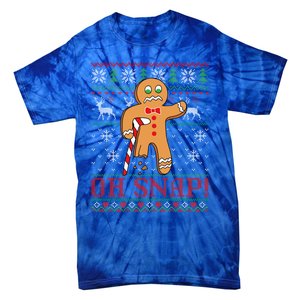 Oh Snap Gingerbread Christmas Xmas Holiday Ugly Cool Gift Tie-Dye T-Shirt