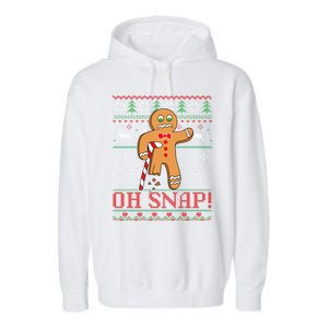 Oh Snap Gingerbread Christmas Xmas Holiday Ugly Cool Gift Garment-Dyed Fleece Hoodie