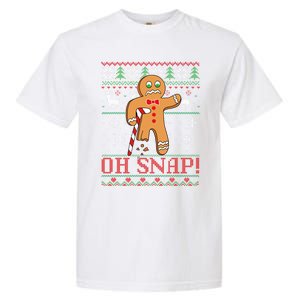 Oh Snap Gingerbread Christmas Xmas Holiday Ugly Cool Gift Garment-Dyed Heavyweight T-Shirt