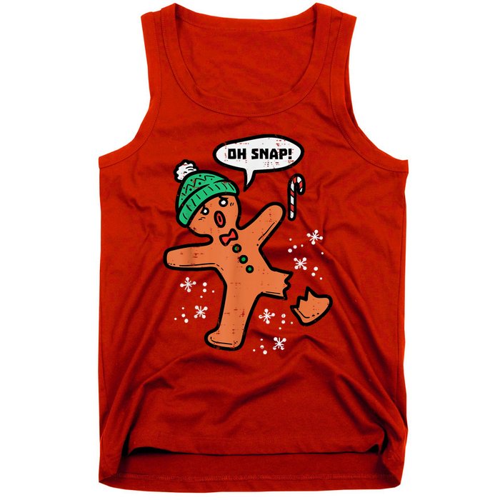 Oh Snap Gingerbread Man Funny Christmas Tank Top