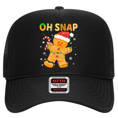 Oh Snap Gingerbread Man Christmas Cookie Costume Baking Team High Crown Mesh Back Trucker Hat