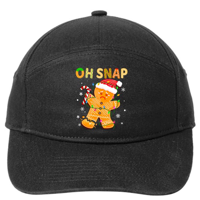 Oh Snap Gingerbread Man Christmas Cookie Costume Baking Team 7-Panel Snapback Hat