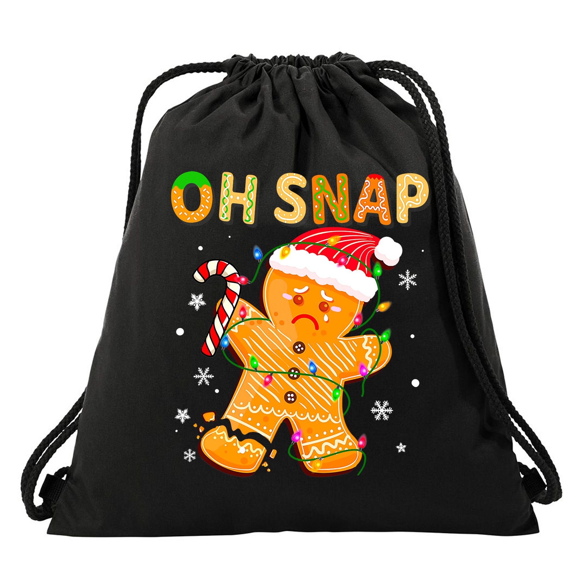 Oh Snap Gingerbread Man Christmas Cookie Costume Baking Team Drawstring Bag