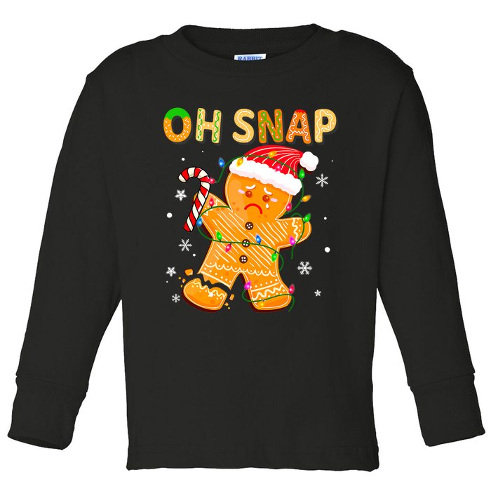 Oh Snap Gingerbread Man Christmas Cookie Costume Baking Team Toddler Long Sleeve Shirt