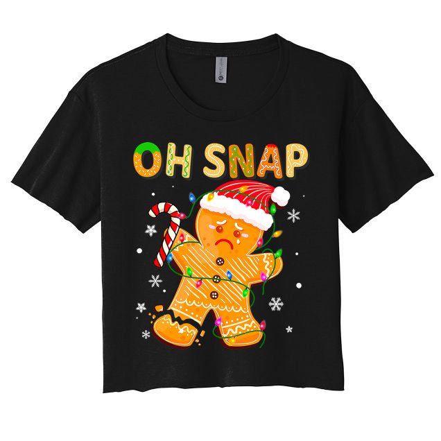 Oh Snap Gingerbread Man Christmas Cookie Costume Baking Team Women's Crop Top Tee