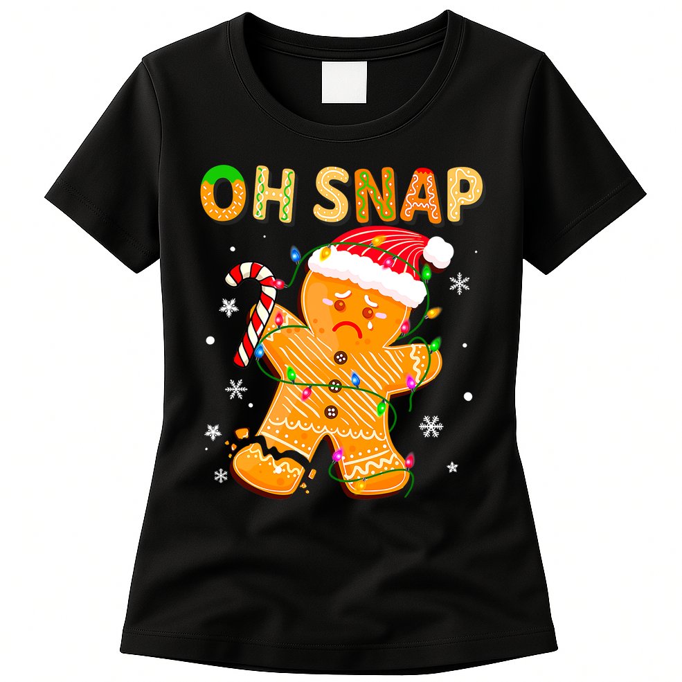 Oh Snap Gingerbread Man Christmas Cookie Costume Baking Team Womens T-Shirt