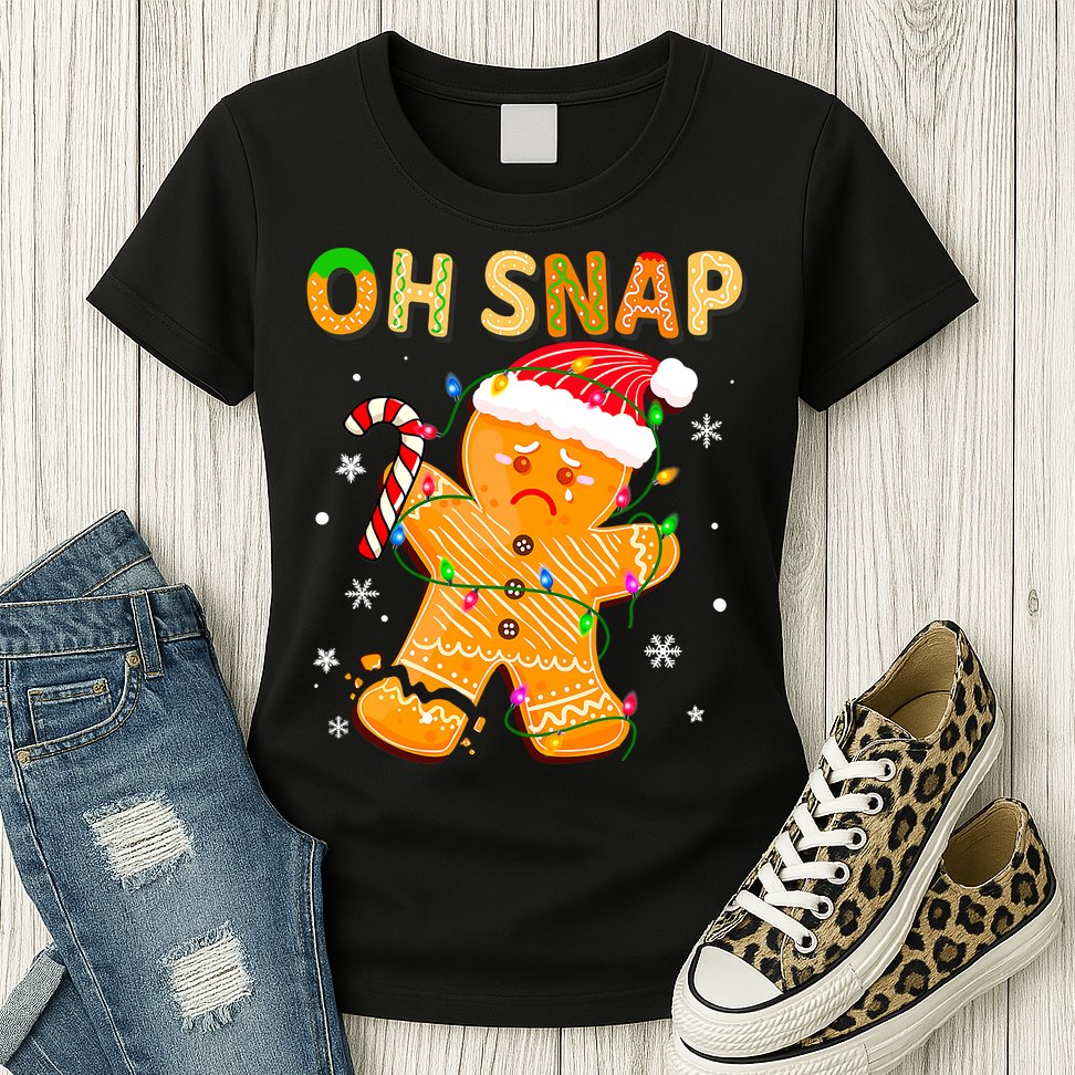 Oh Snap Gingerbread Man Christmas Cookie Costume Baking Team Womens T-Shirt