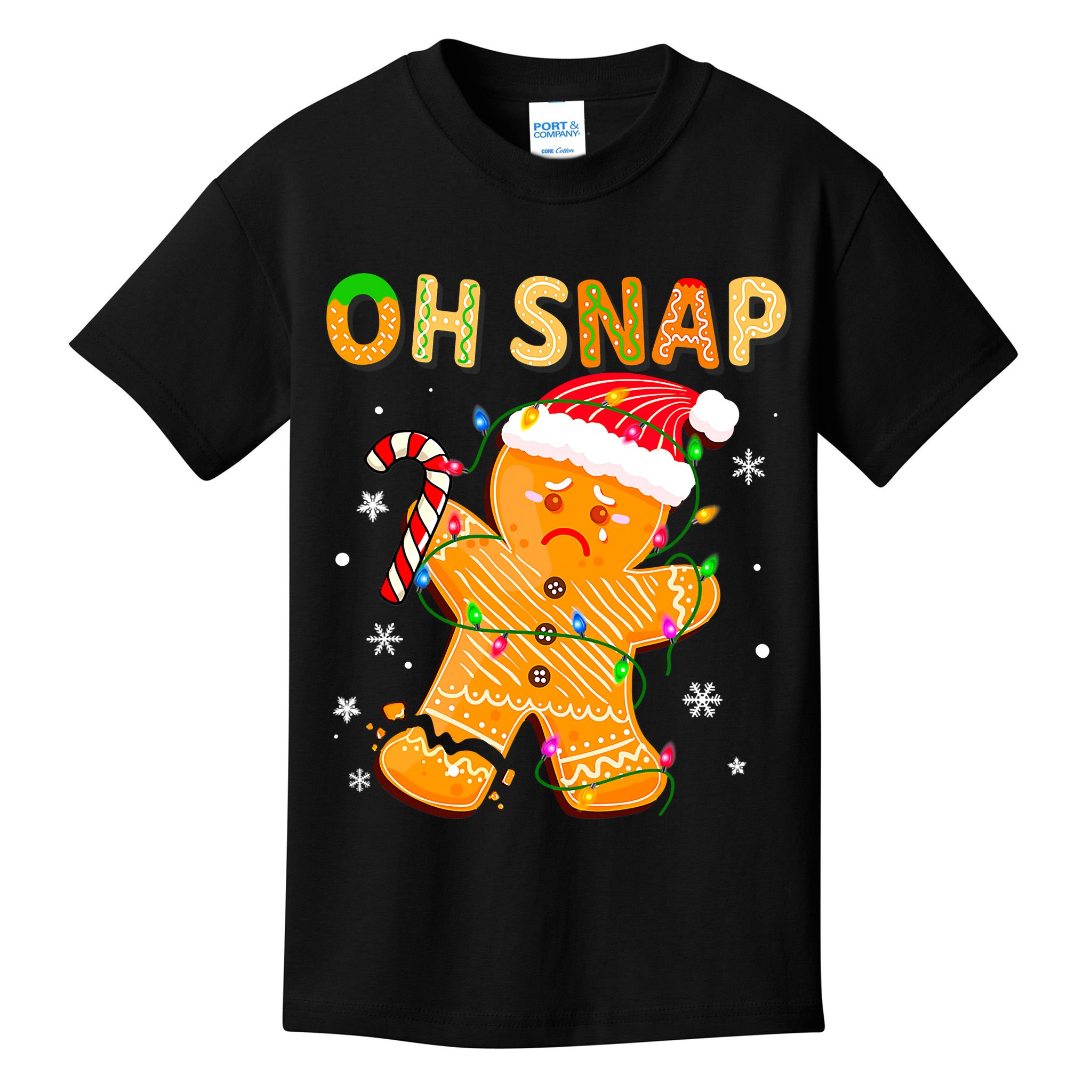 Oh Snap Gingerbread Man Christmas Cookie Costume Baking Team Kids T-Shirt