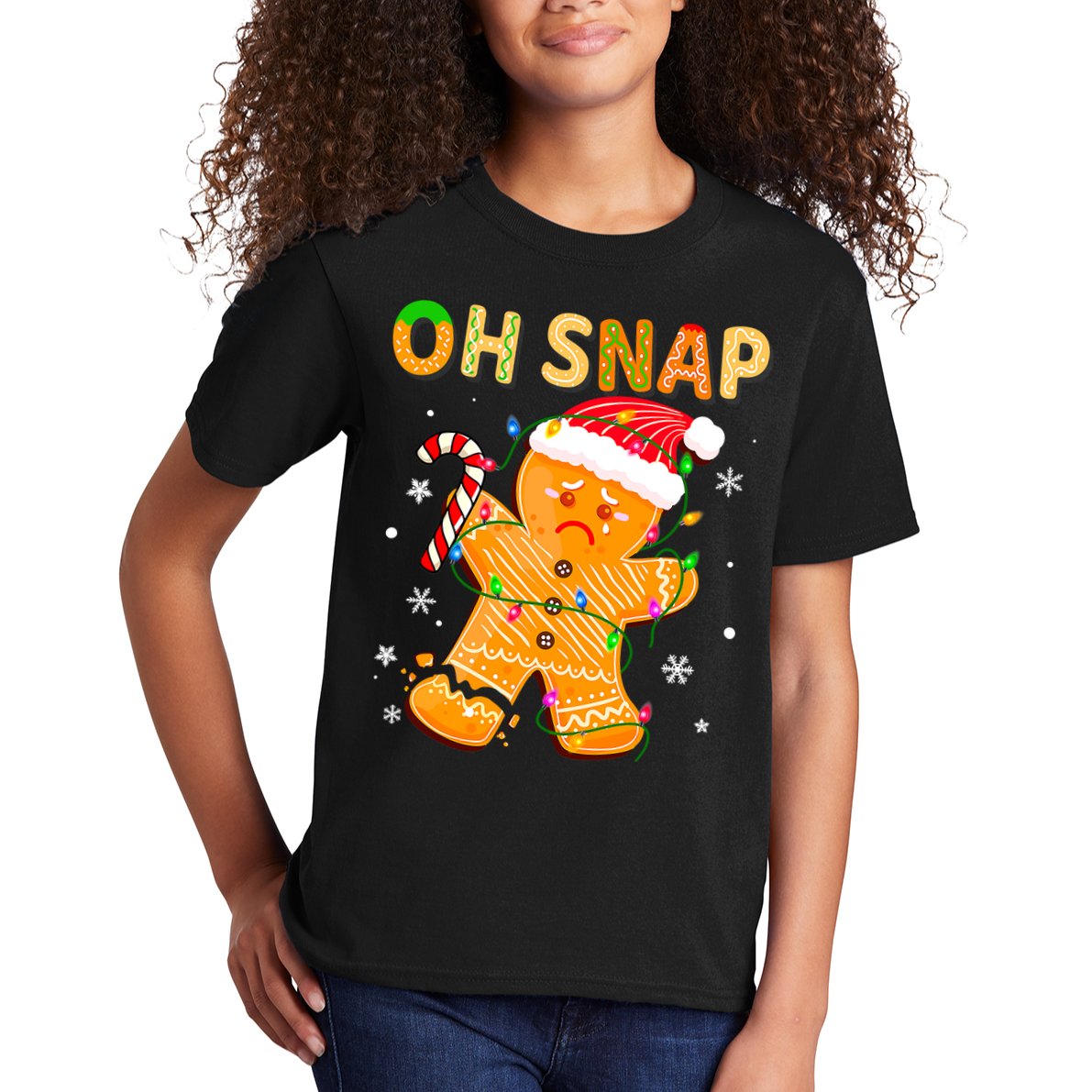 Oh Snap Gingerbread Man Christmas Cookie Costume Baking Team Kids T-Shirt