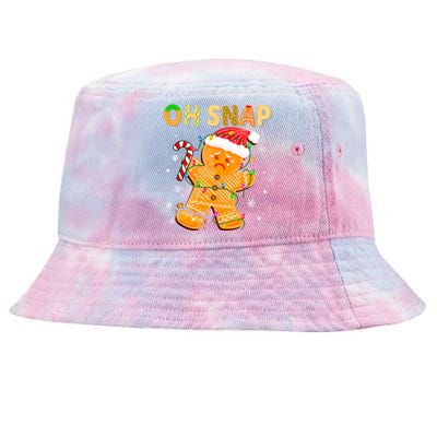 Oh Snap Gingerbread Man Christmas Cookie Costume Baking Team Tie-Dyed Bucket Hat