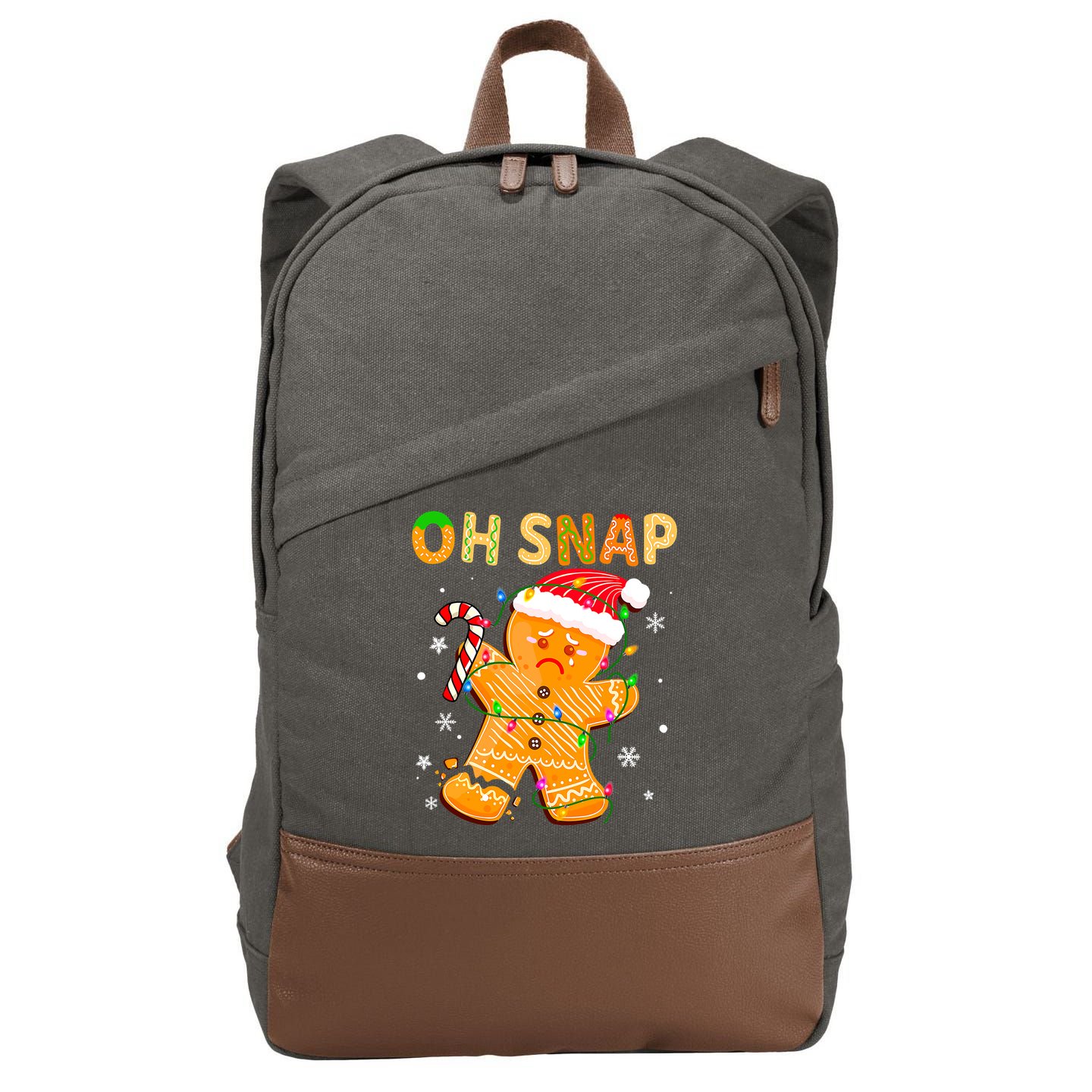 Oh Snap Gingerbread Man Christmas Cookie Costume Baking Team Cotton Canvas Backpack