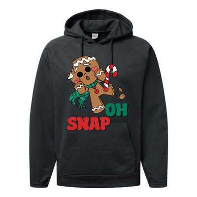 Oh Snap Gingerbread Man Funny Christmas Xmas Performance Fleece Hoodie