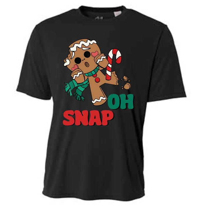 Oh Snap Gingerbread Man Funny Christmas Xmas Cooling Performance Crew T-Shirt